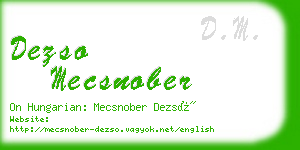 dezso mecsnober business card